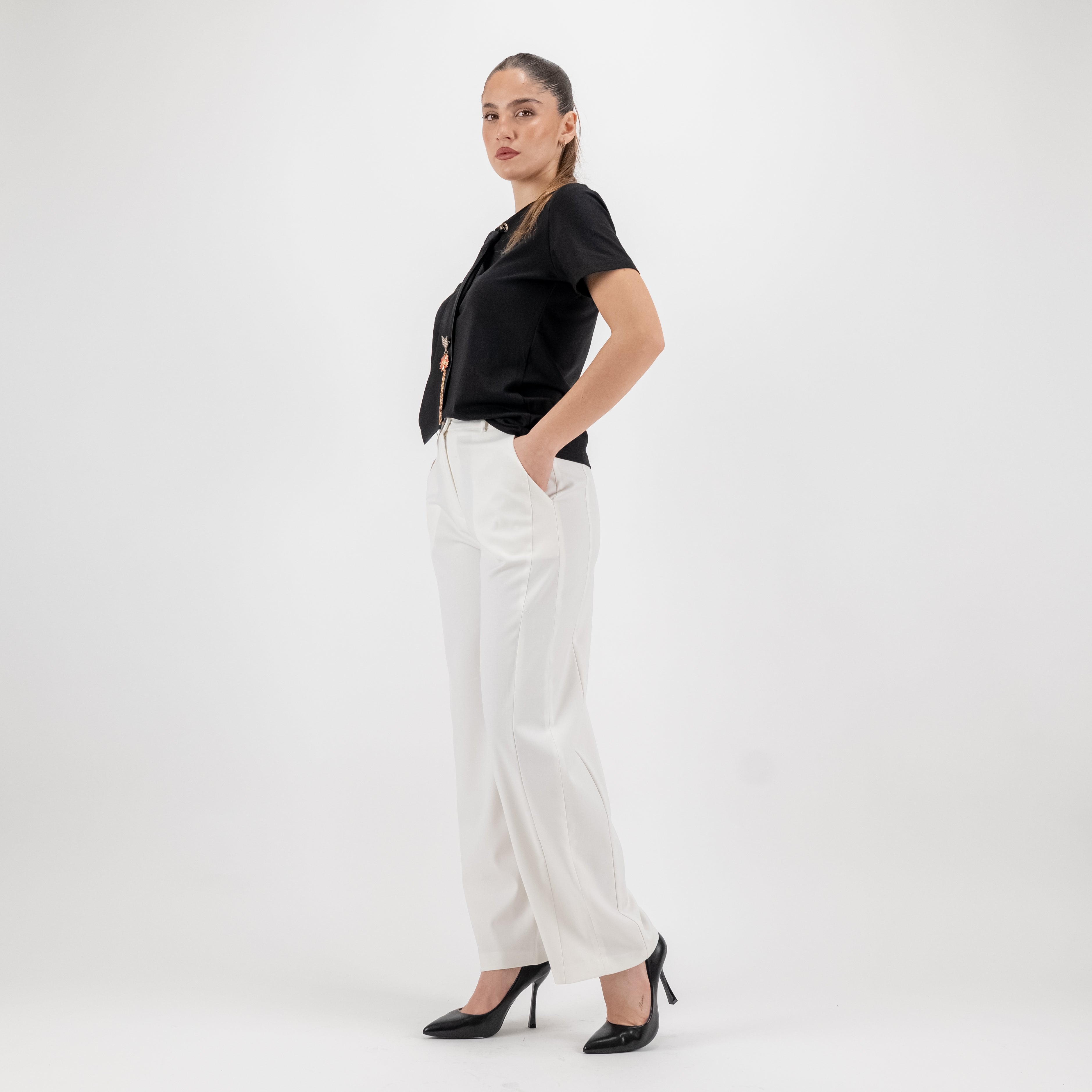 JETAIME PANTALONE BARREL WOOL OFF WHITE