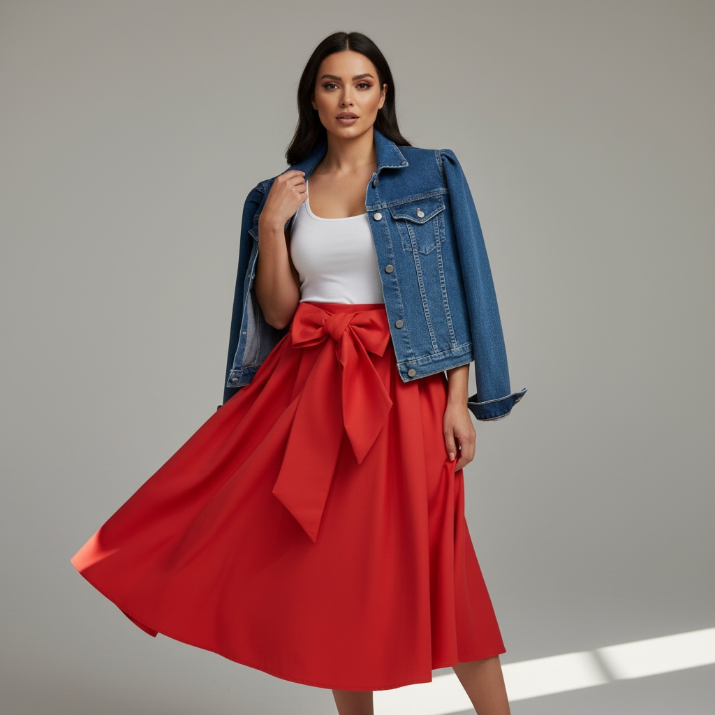 SARTORIA GONNA ECOLE ROSSO