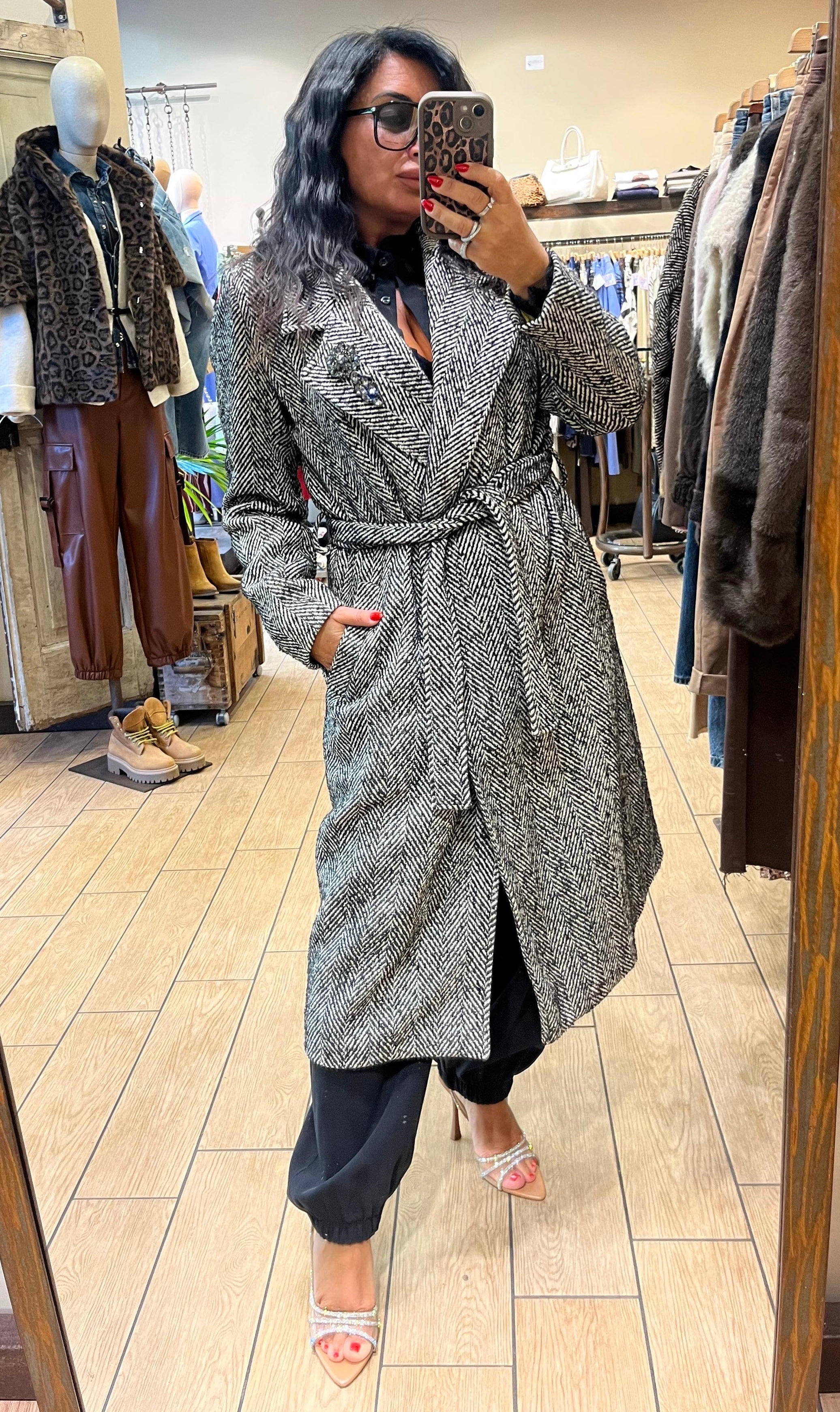 LOKITA CAPPOTTO SPIGA GRIGIO
