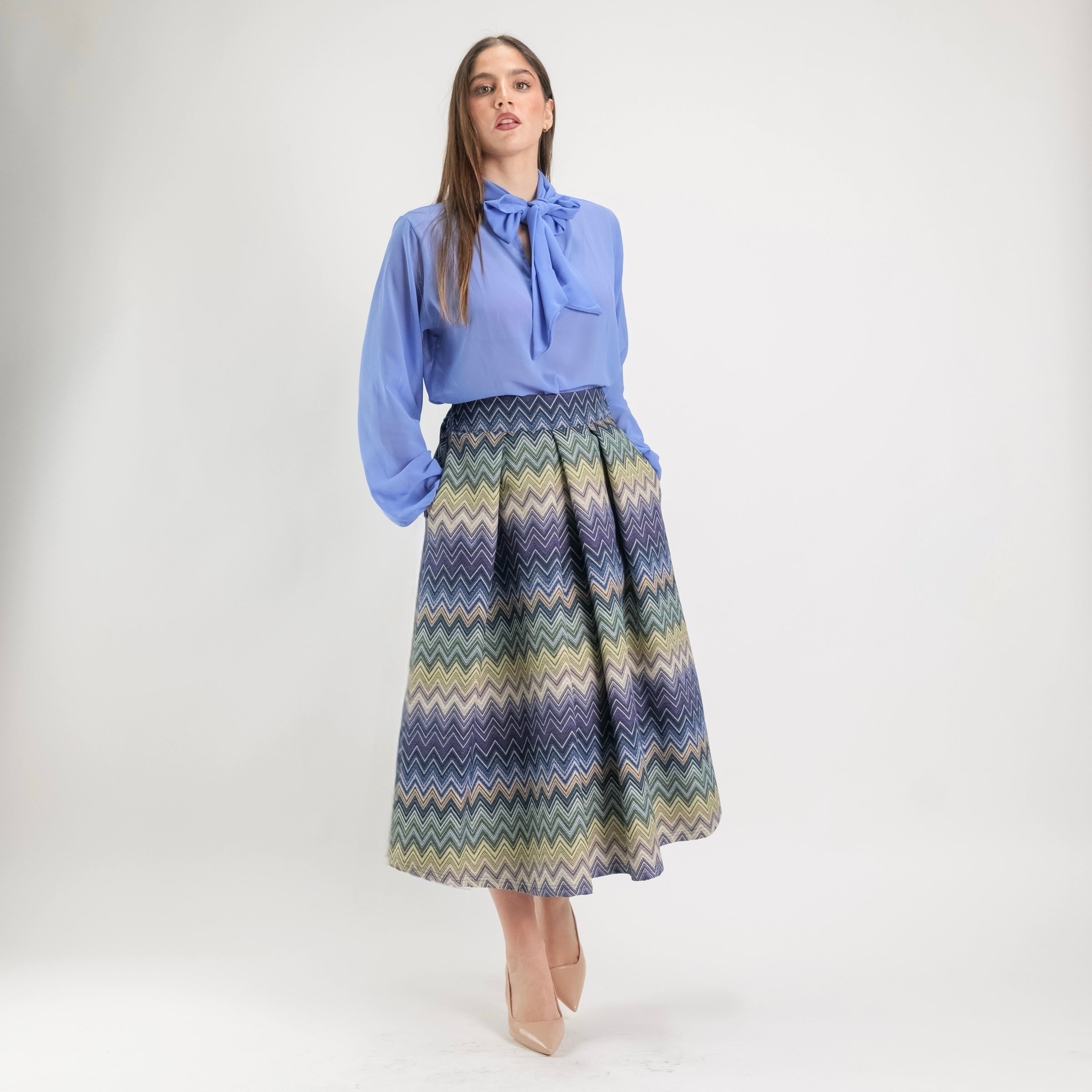 SARTORIA GONNA BROCCATO MISSONI BLU