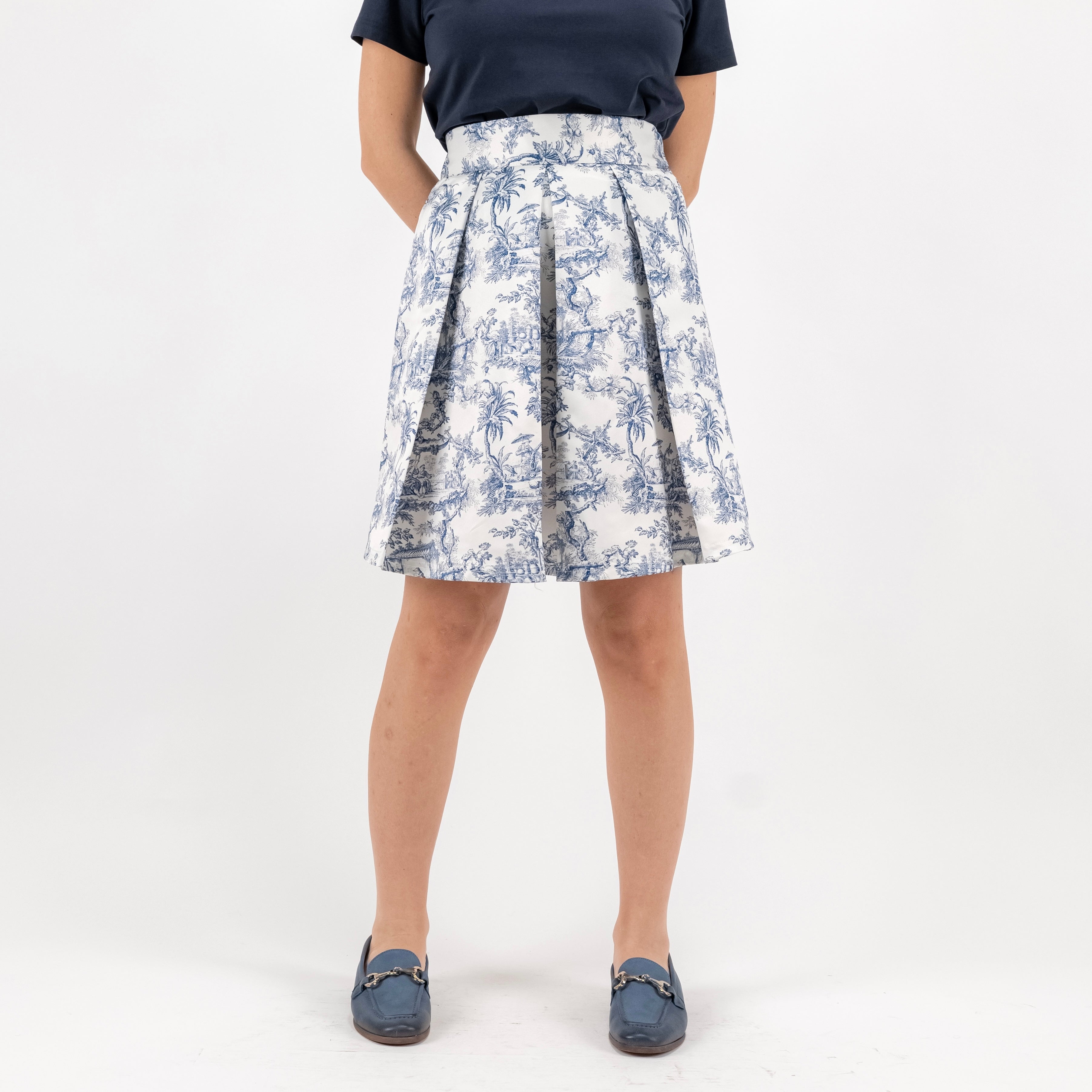 SARTORIA GONNA MINI TOILE BLU