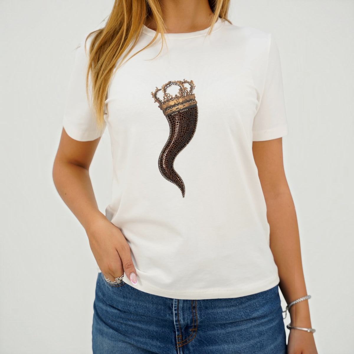 SOUTHLAB T-SHIRT HORN STRASS