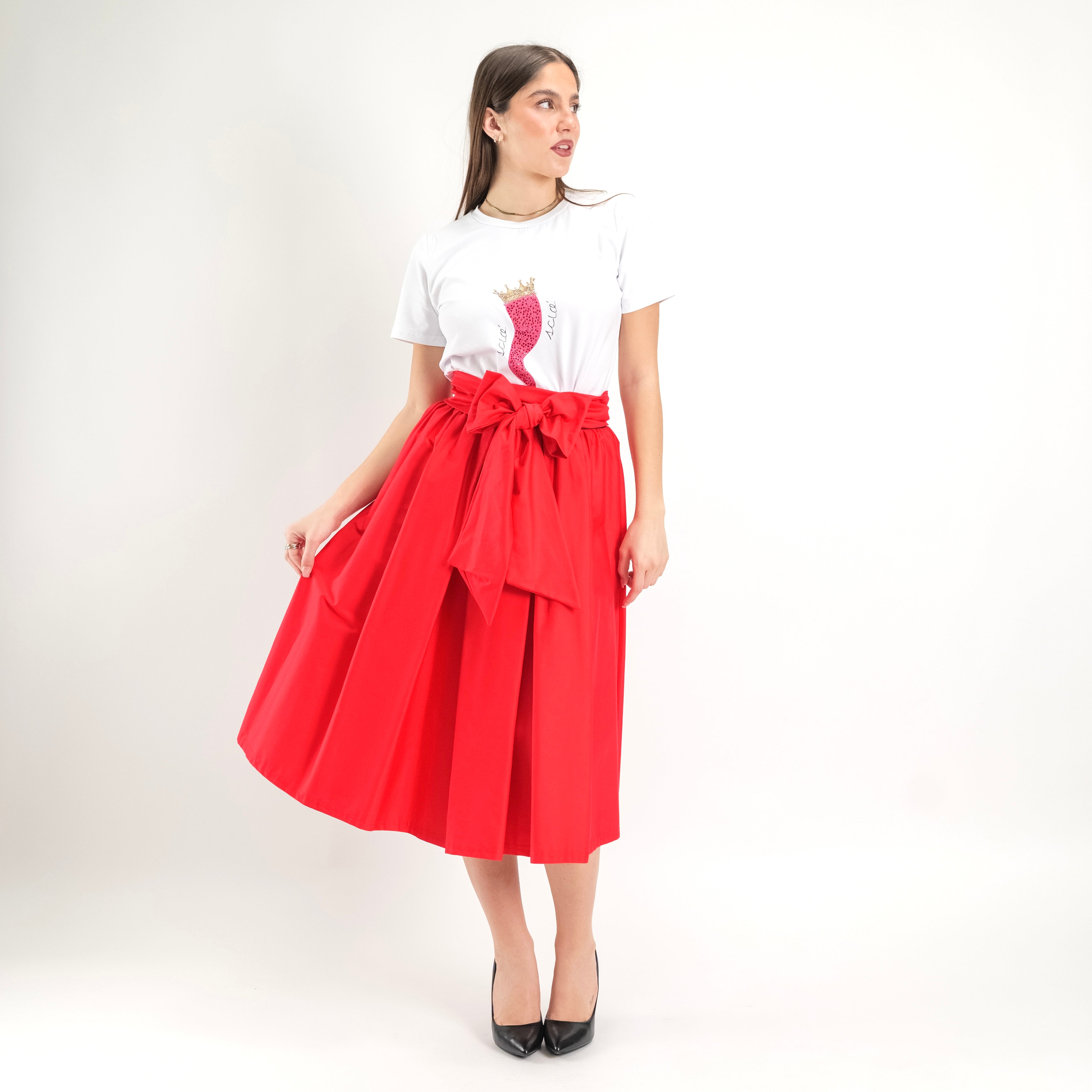 SARTORIA GONNA ECOLE ROSSO