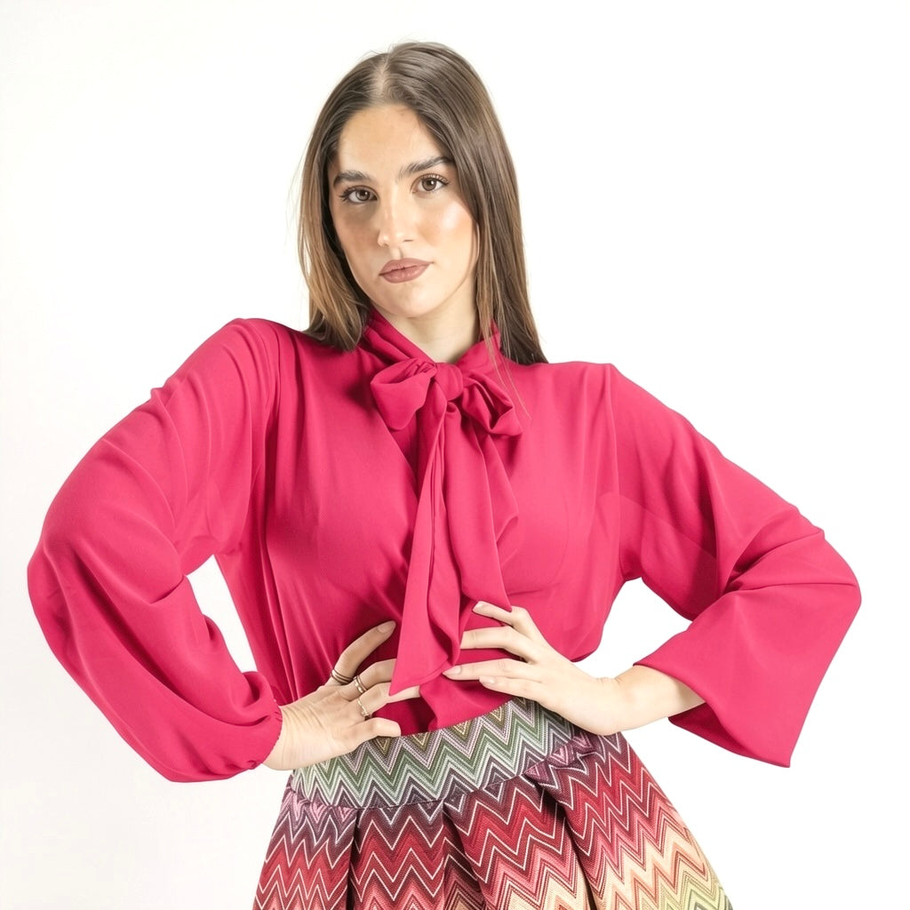 SARTORIA BLUSA FIOCCO FRAGOLA