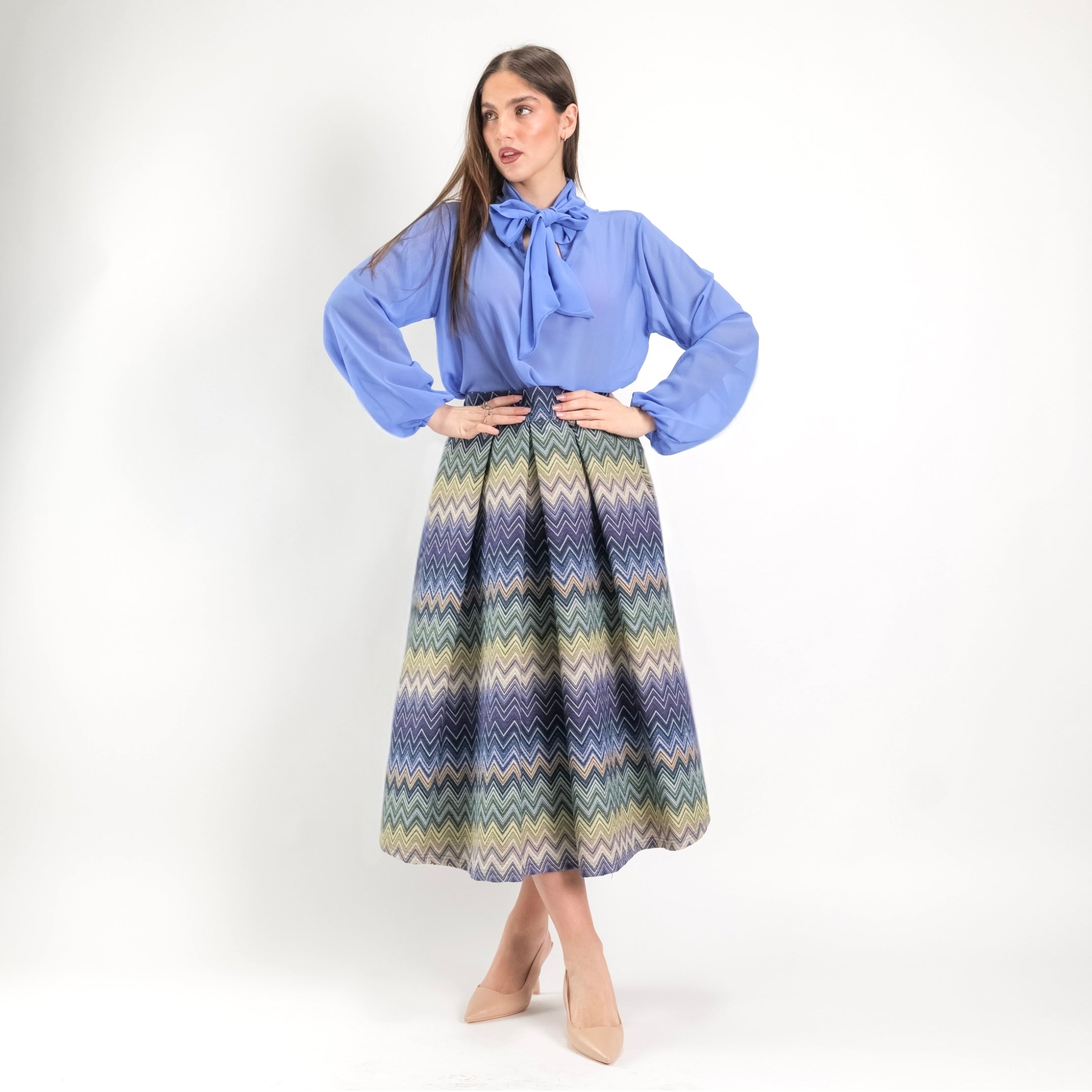 SARTORIA GONNA BROCCATO MISSONI BLU