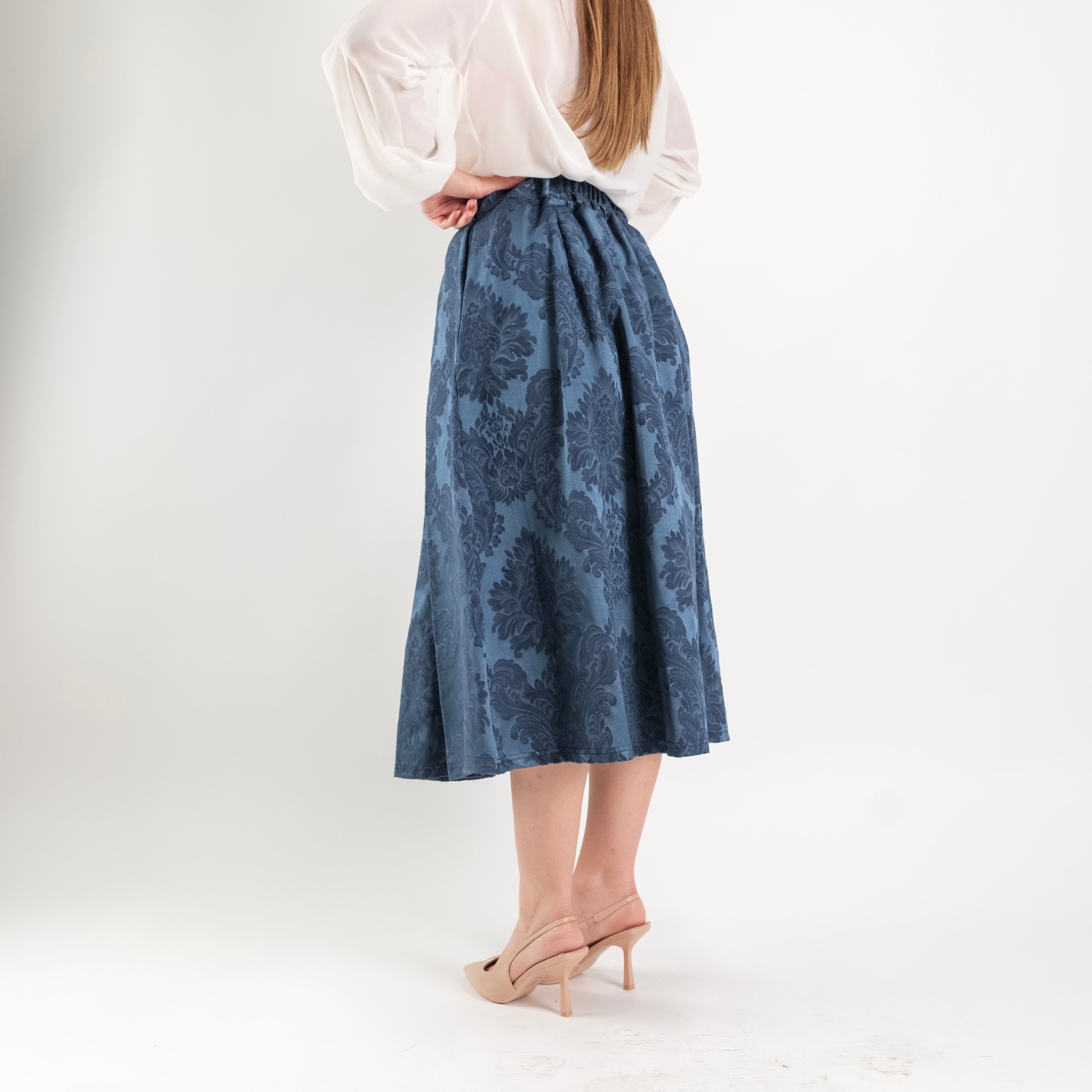 SARTORIA GONNA DAMASCO BLU