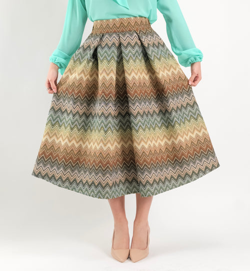 Gonna Midi Broccato Mission Safari – Sartoria Capresi