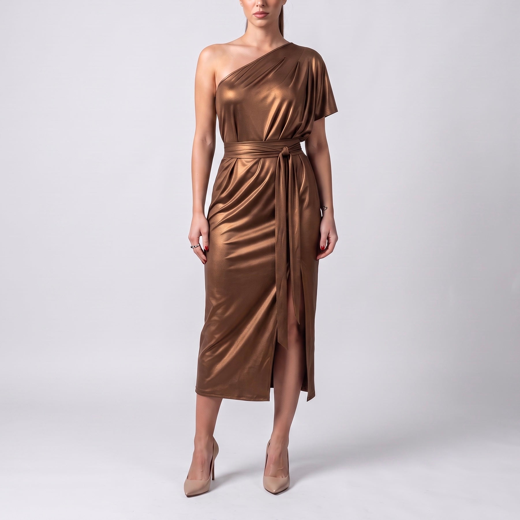 FUEGO ABITO MONOSPALLA SATIN
