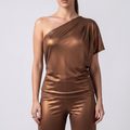 FUEGO BLUSA MONOSPALLA SATIN
