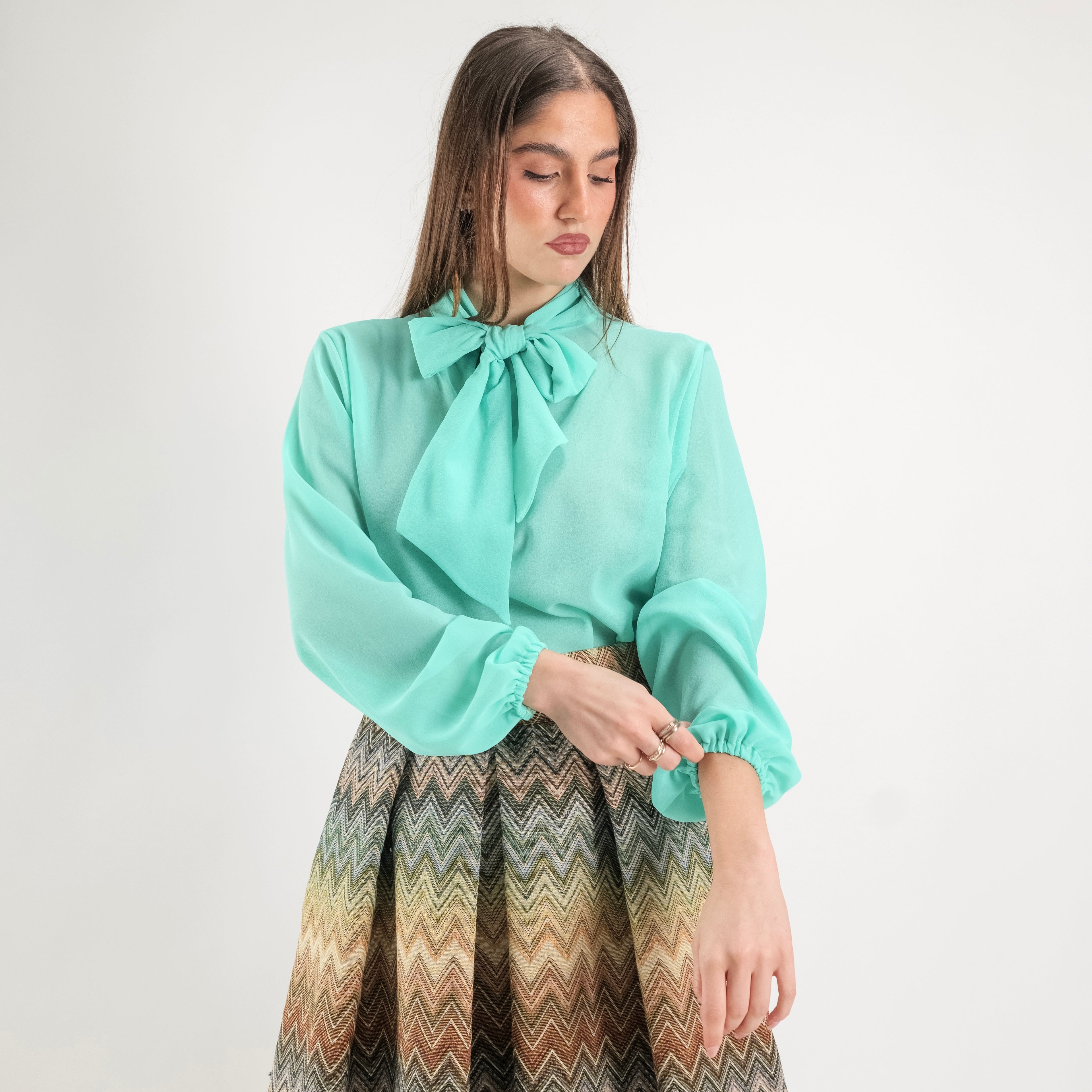 SARTORIA BLUSA FIOCCO MENTA
