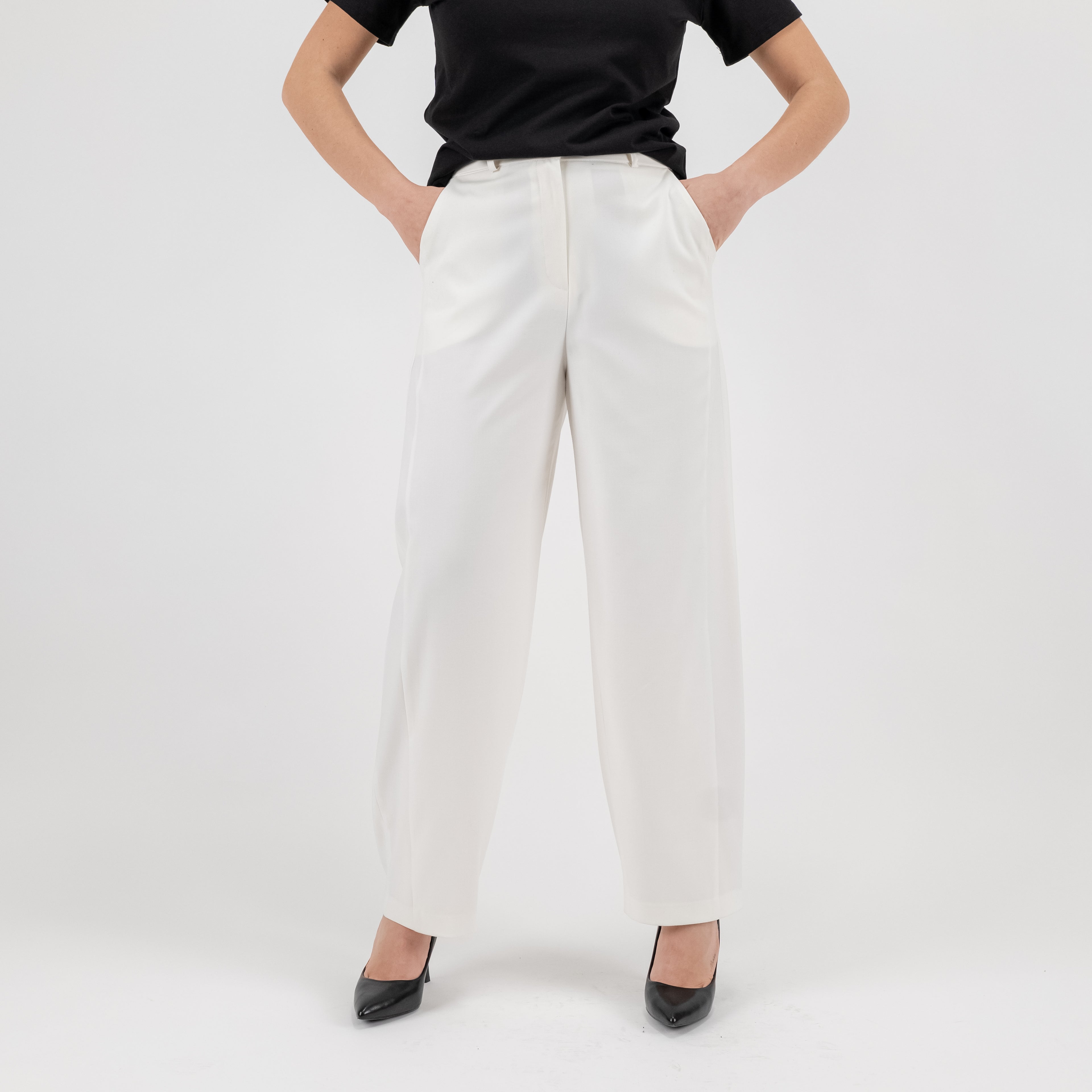 JETAIME PANTALONE BARREL WOOL OFF WHITE