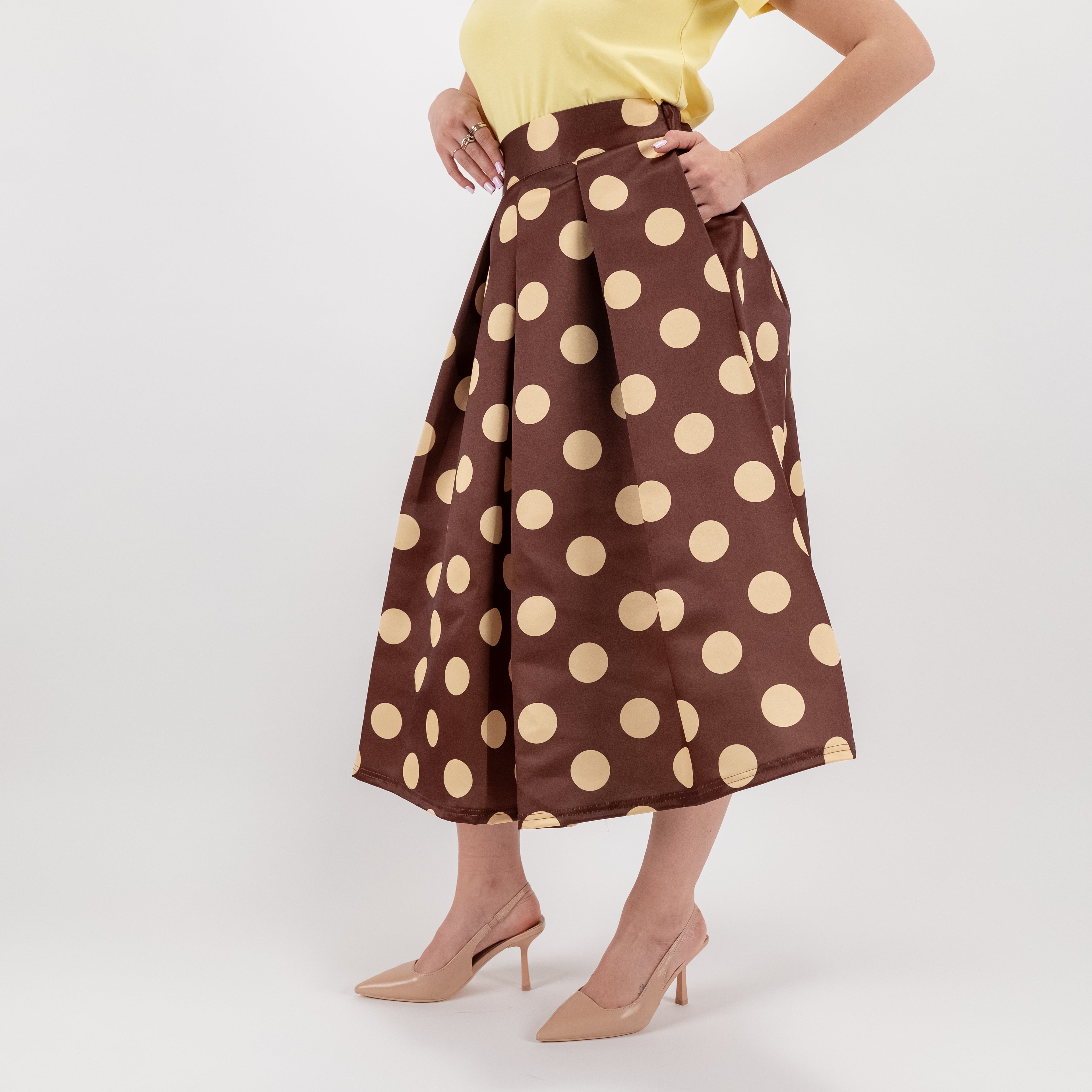 SARTORIA GONNA MIDI POIS