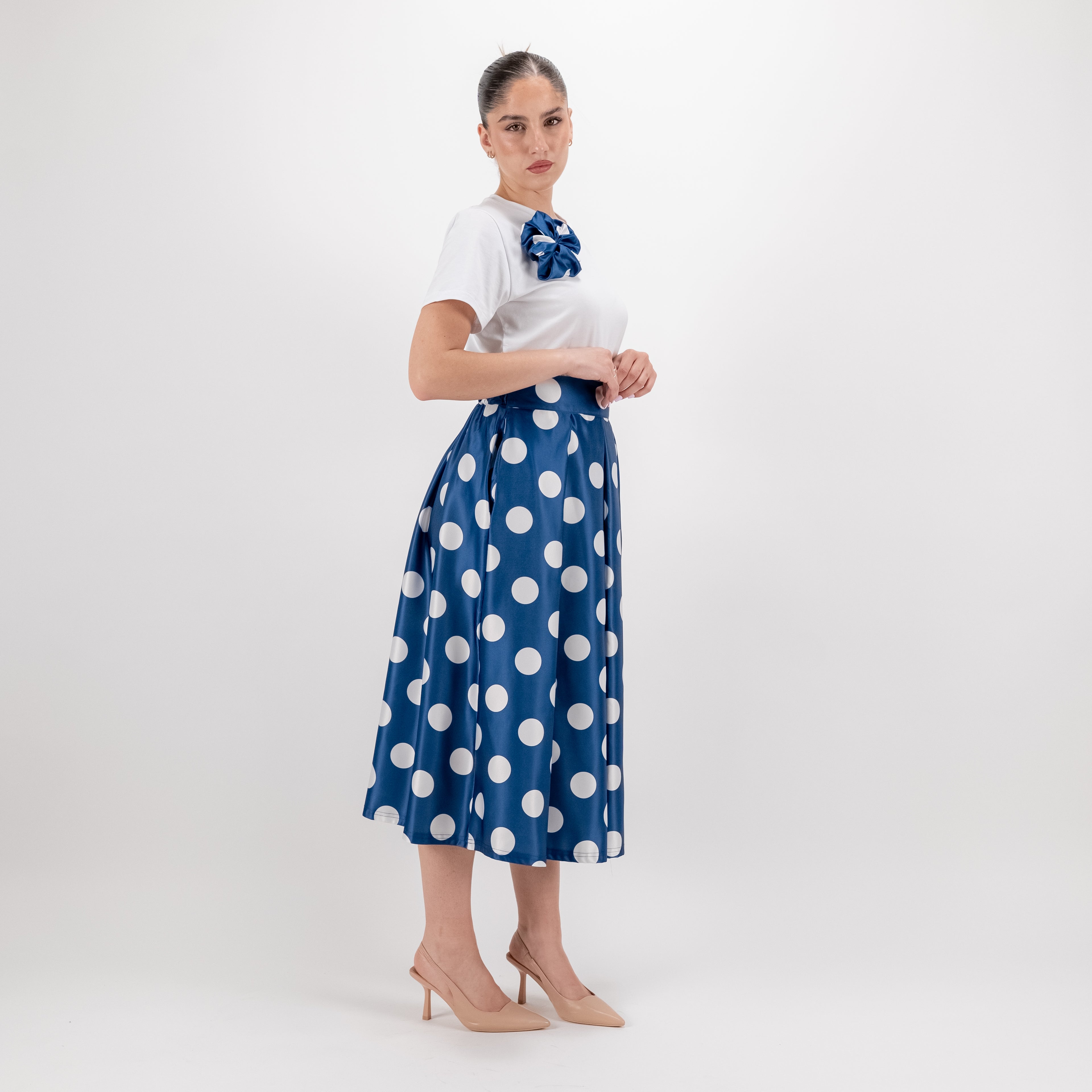 SARTORIA GONNA MIDI POIS