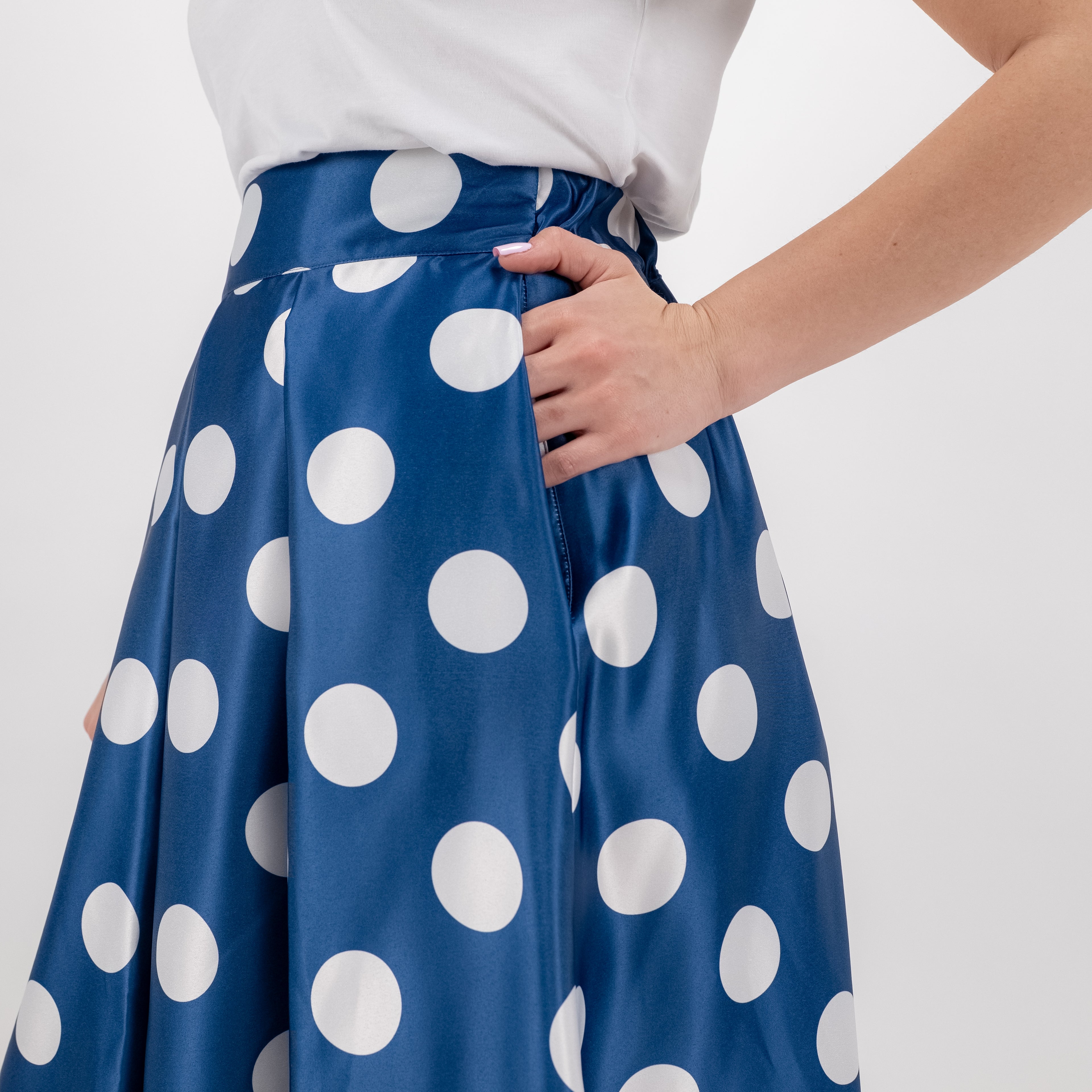 SARTORIA GONNA MIDI POIS