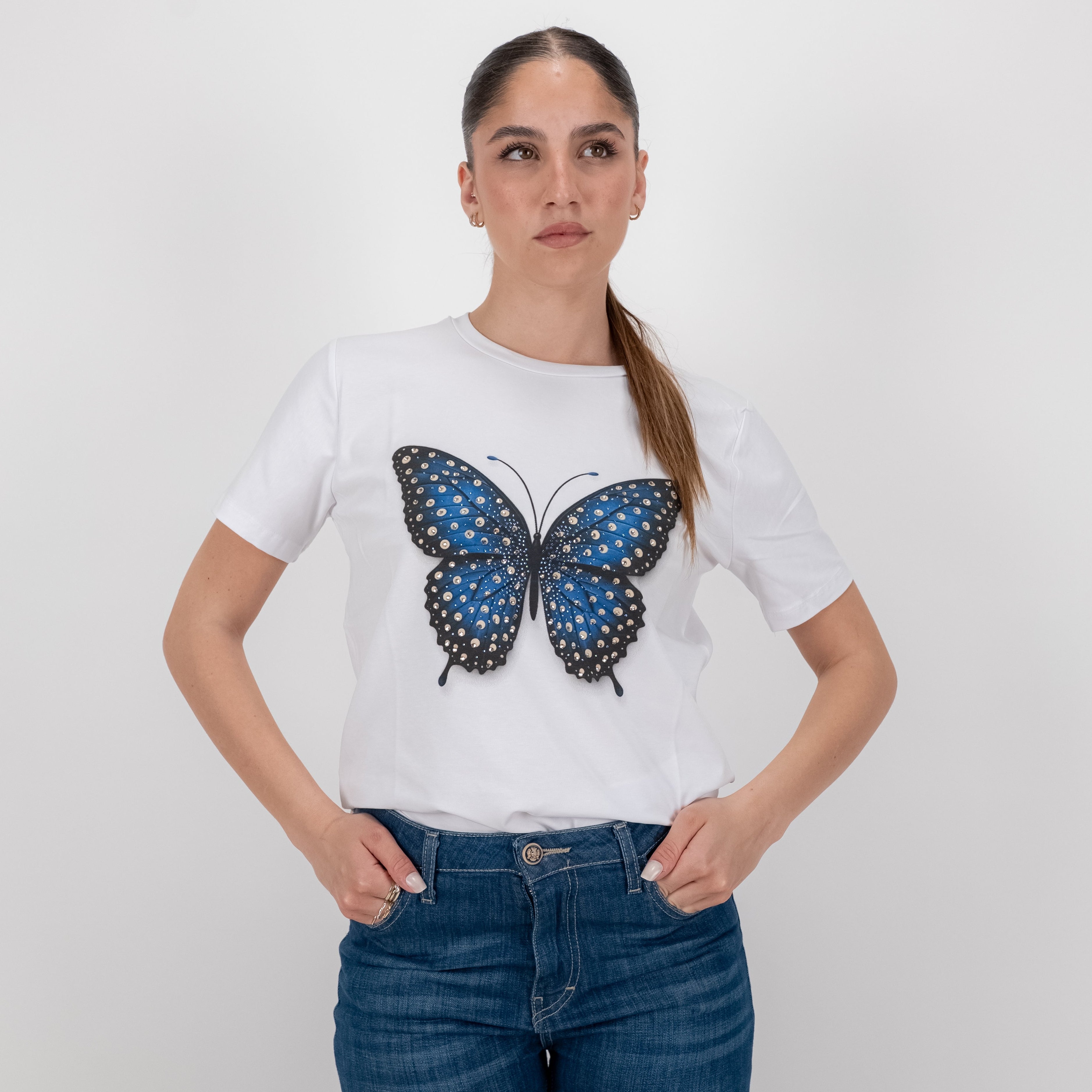 SOUTHLAB T-SHIRT BUTTERFLY BLU