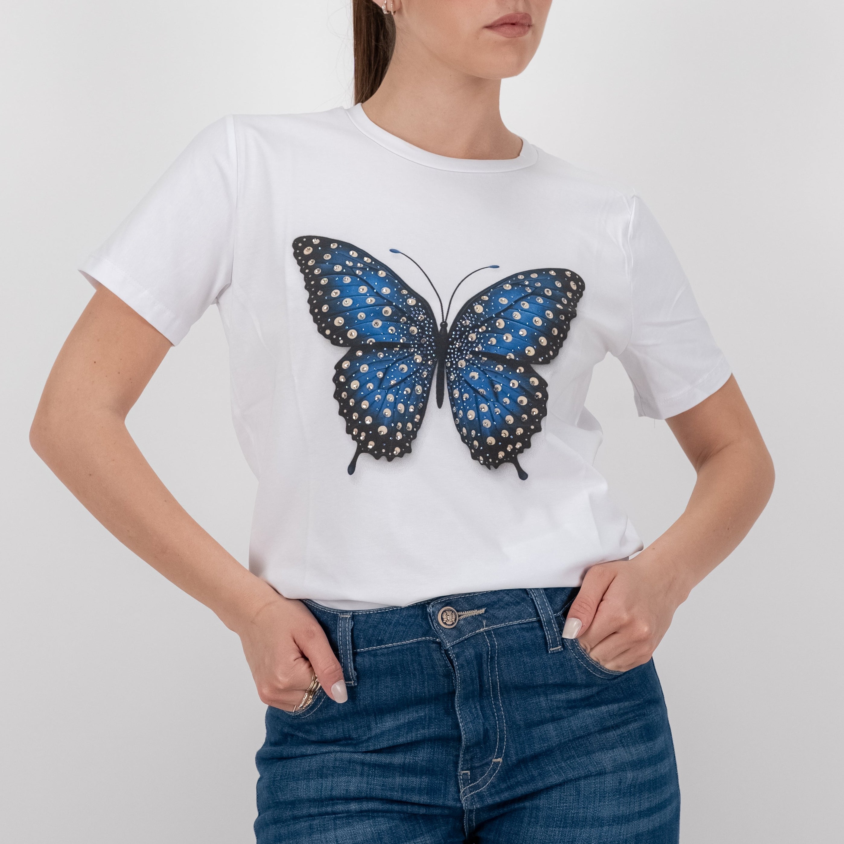 SOUTHLAB T-SHIRT BUTTERFLY BLU