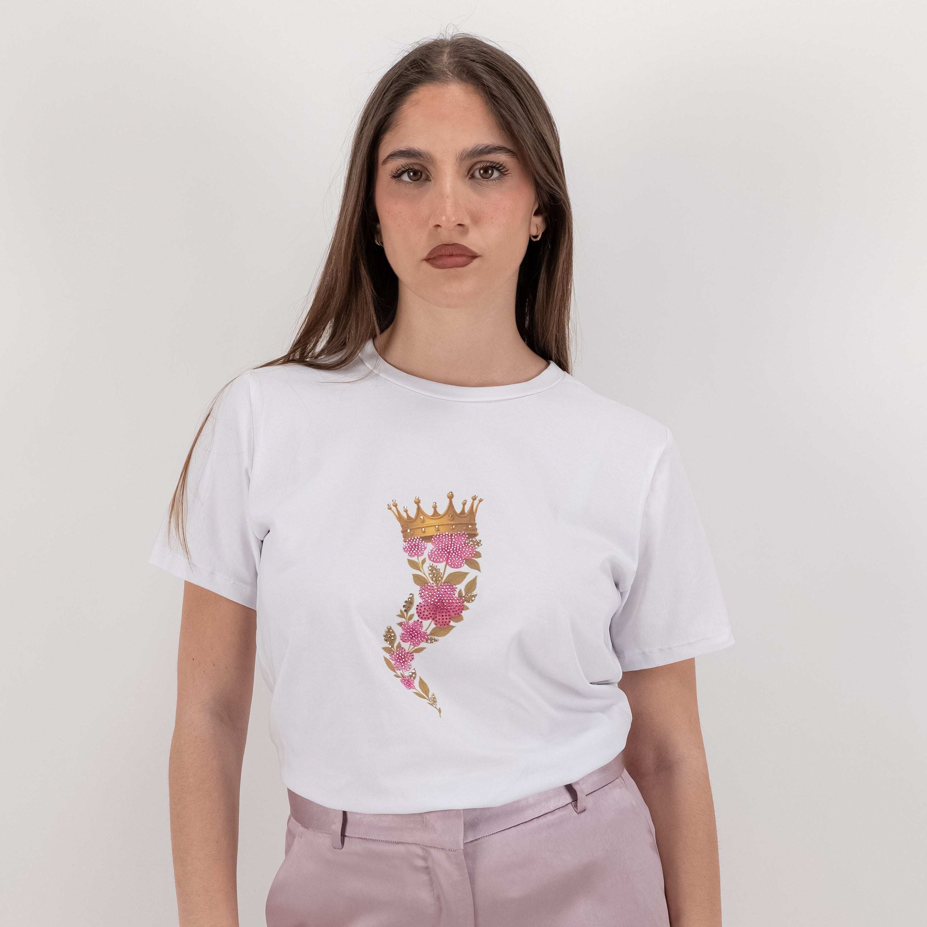 JETAIME T-SHIRT FLOWER HORN ROSA
