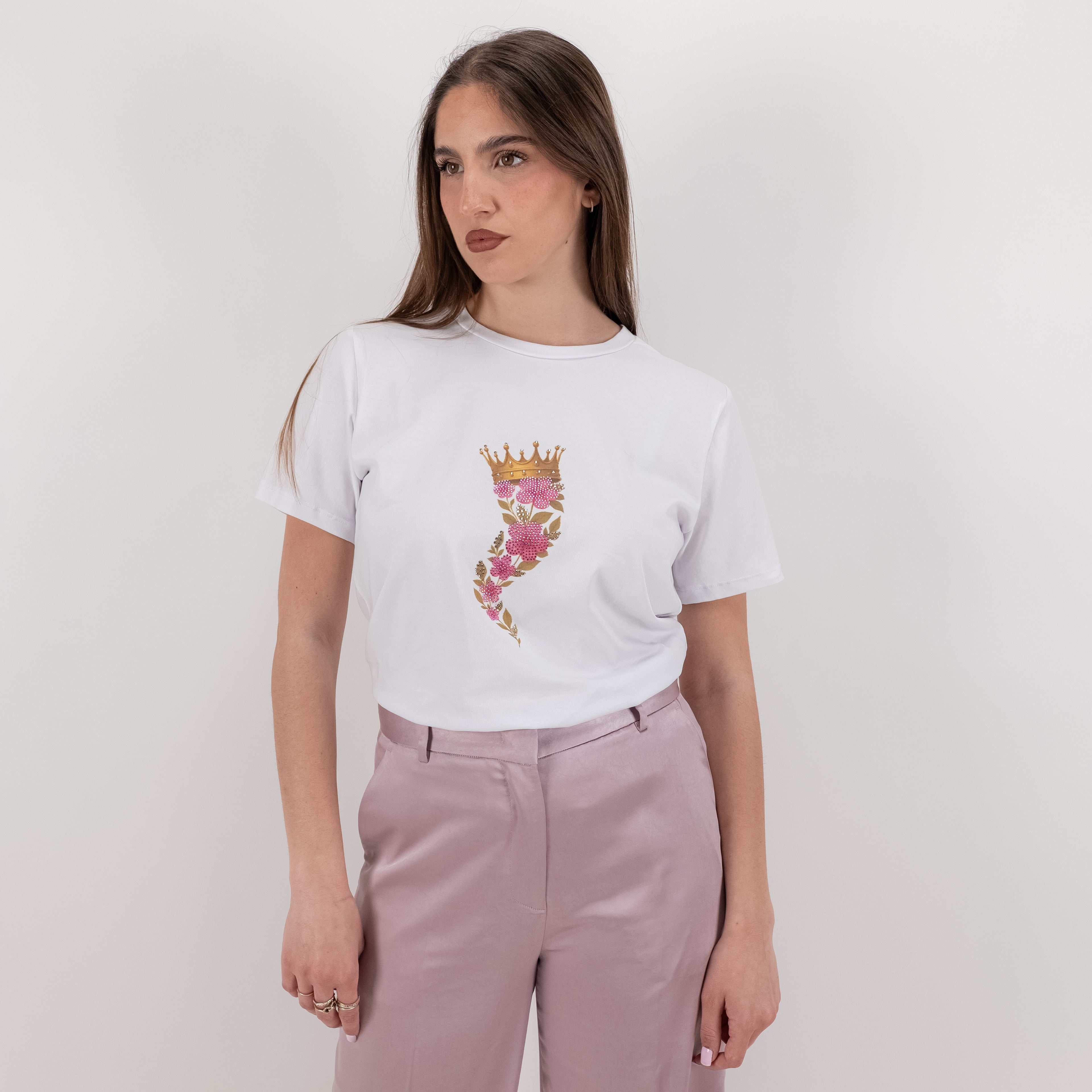 JETAIME T-SHIRT FLOWER HORN ROSA
