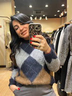 SOUTHLAB PULL ROMBI MOHAIR BLU