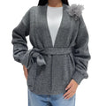 KONTATTO CARDIGAN LUREX GRIGIO