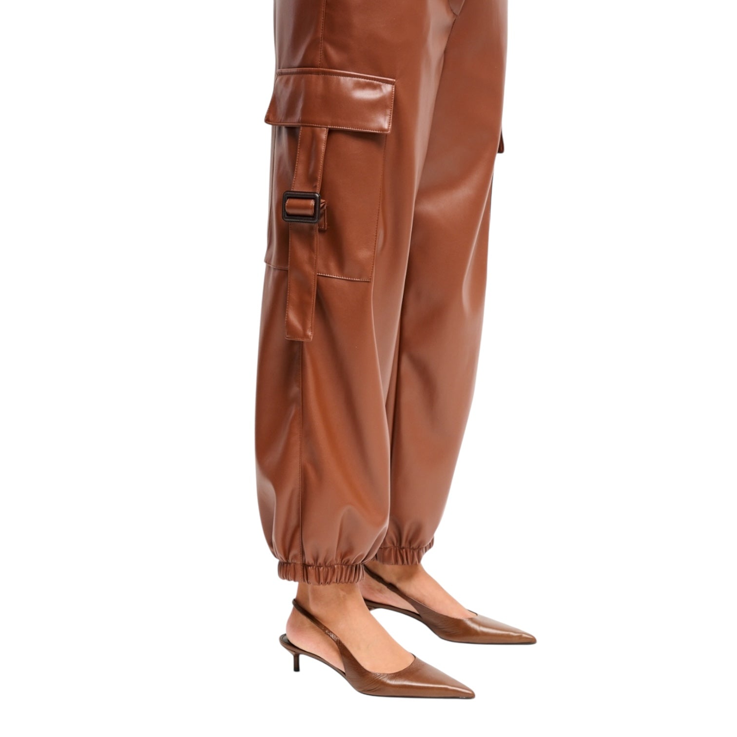 MARYLEY PANTALONI CARGO ECO CUOIO