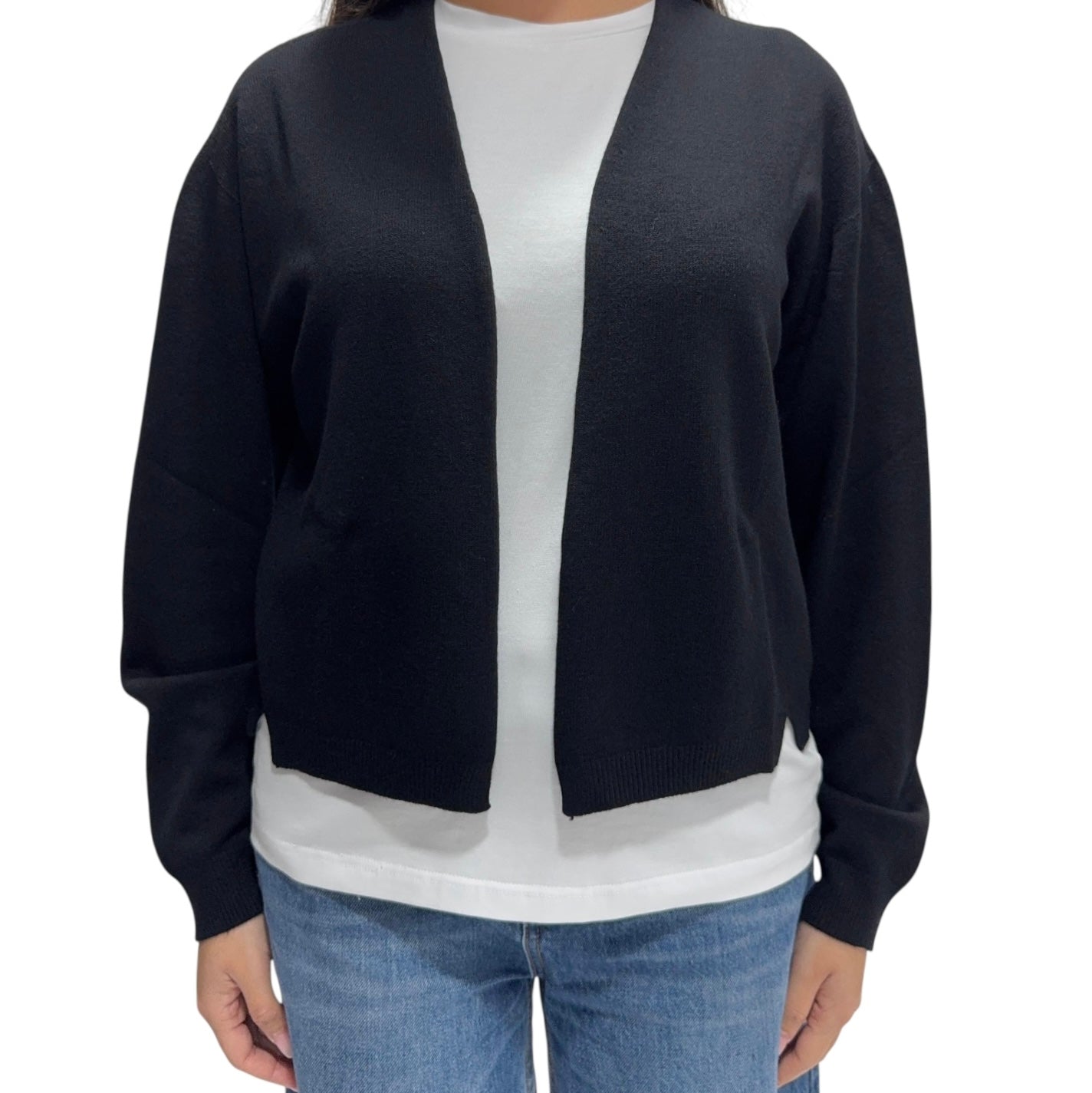 KONTATTO CARDIGAN BOXY NERO