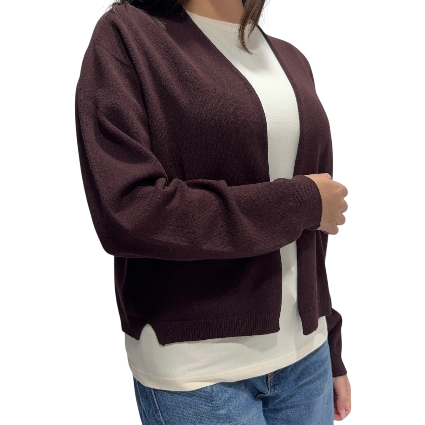 KONTATTO CARDIGAN BOXY MORO