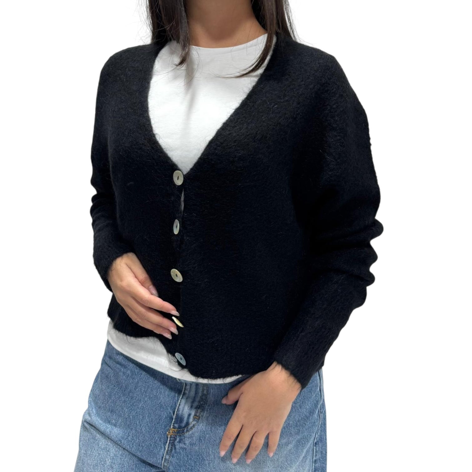 KONTATTO CARDIGAN ESSEX NERO