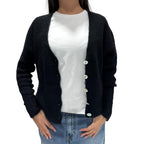 KONTATTO CARDIGAN ESSEX NERO