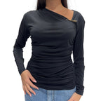 VICKYMOOD MAGLIA CUT JEWELS NERO