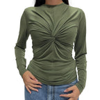 VICKYMOOD MAGLIA DRAPP VERDE OLIO