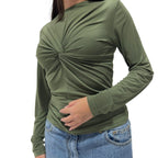 VICKYMOOD MAGLIA DRAPP VERDE OLIO