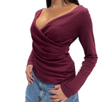 LOKITA MAGLIA INCROCIO BORDEAUX