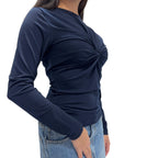 VICKYMOOD MAGLIA DRAPP BLU