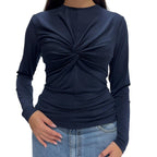 VICKYMOOD MAGLIA DRAPP BLU