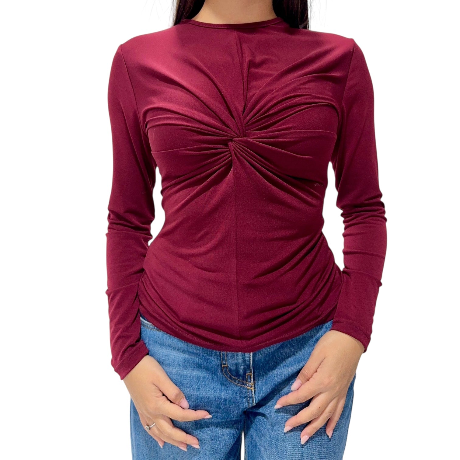 VICKYMOOD MAGLIA DRAPP BORDEAUX