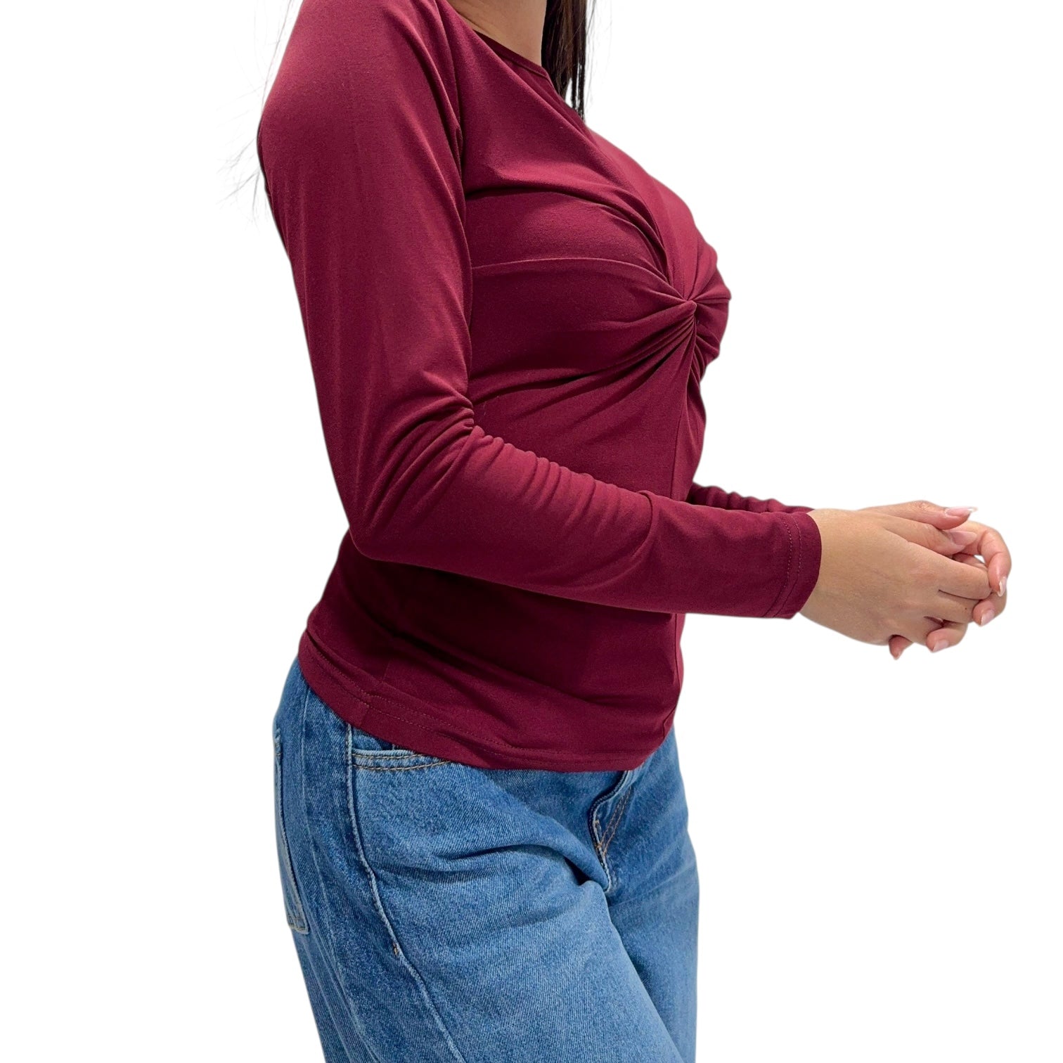 VICKYMOOD MAGLIA DRAPP BORDEAUX