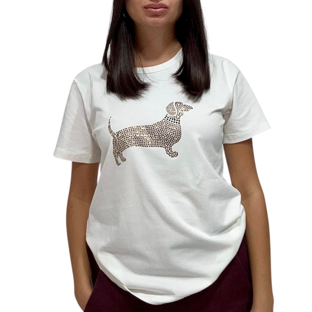 JETAIME T-SHIRT BASSOTTO STRASS