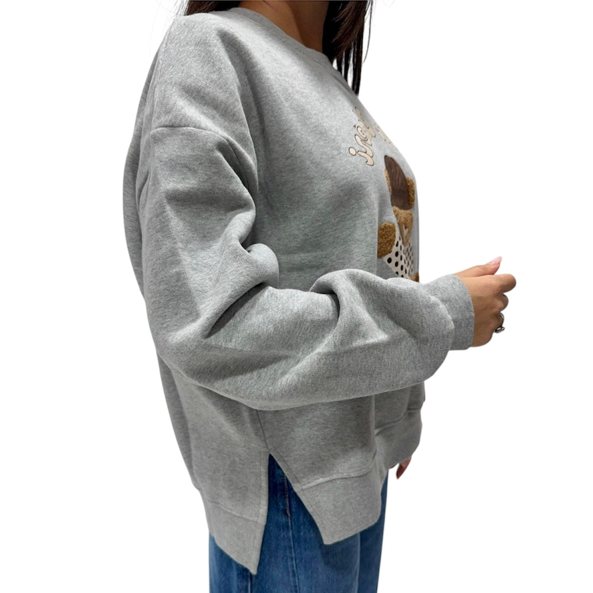 KONTATTO FELPA BEAR GRIGIO