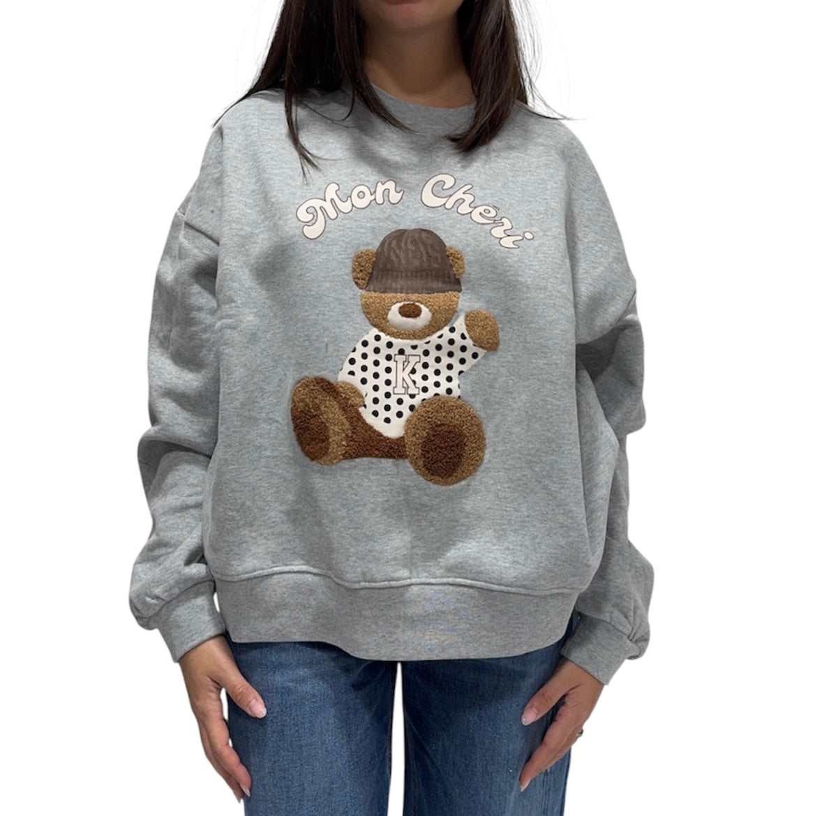 KONTATTO FELPA BEAR GRIGIO