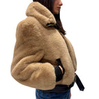 LOKITA GIUBBOTTO BOMBER ECOFUR MIELE