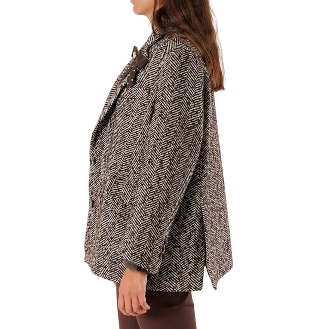 KONTATTO GIACCA CAPPOTTO SPIGA MORO