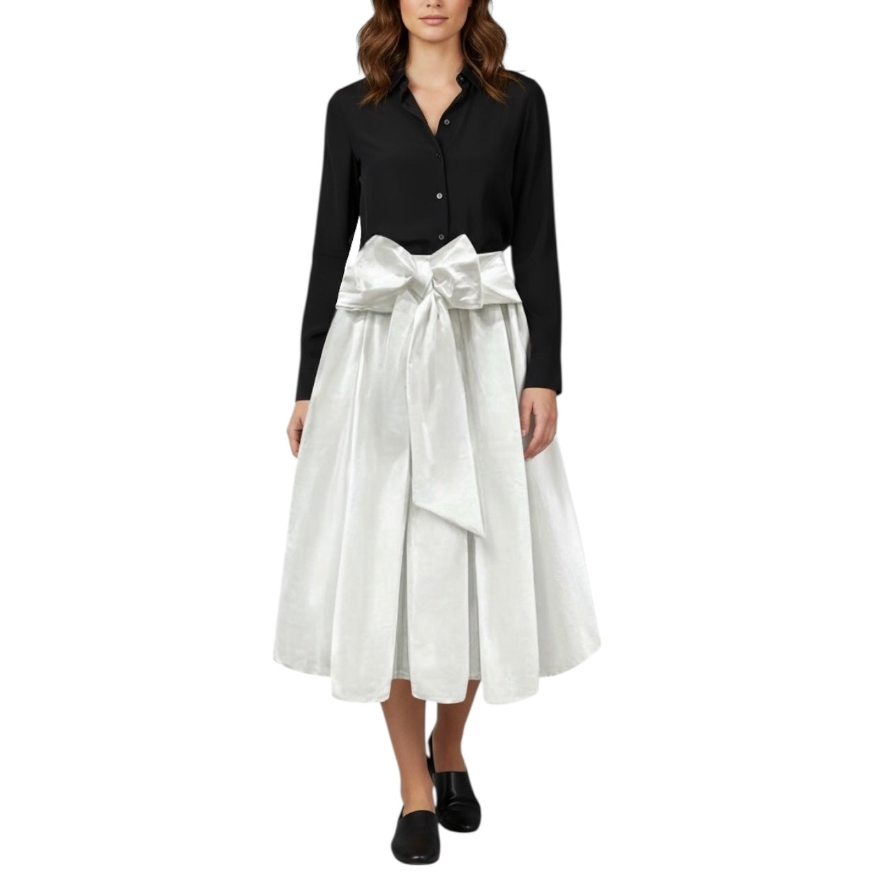 SARTORIA GONNA FIOCCO ECOLE BIANCO