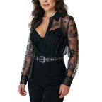 LOKITA CAMICIA PIZZO NERO