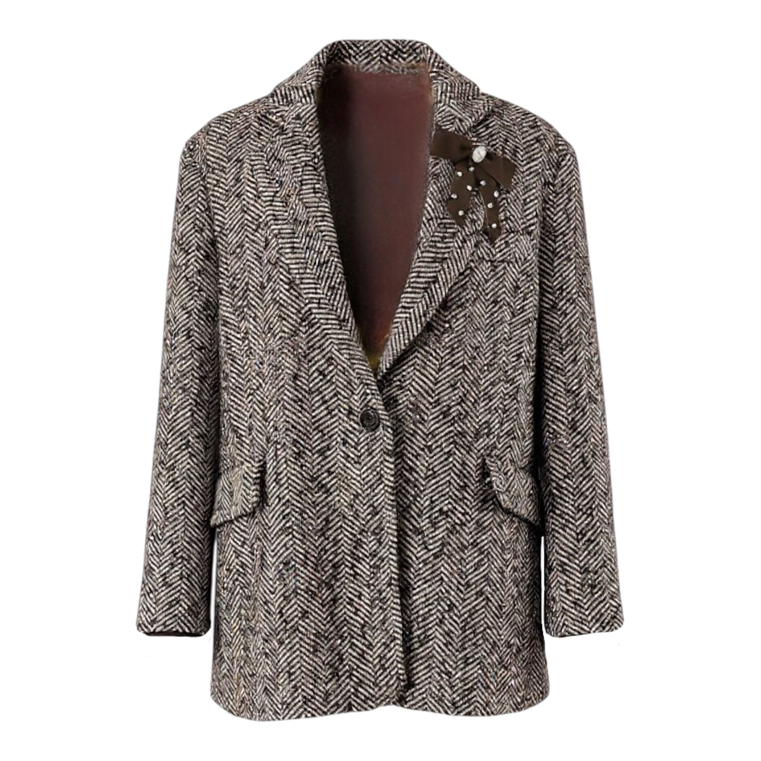 KONTATTO GIACCA CAPPOTTO SPIGA MORO