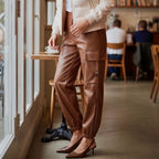 MARYLEY PANTALONI CARGO ECO CUOIO