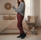 KONTATTO PANTALONE CHINO BORDEAUX