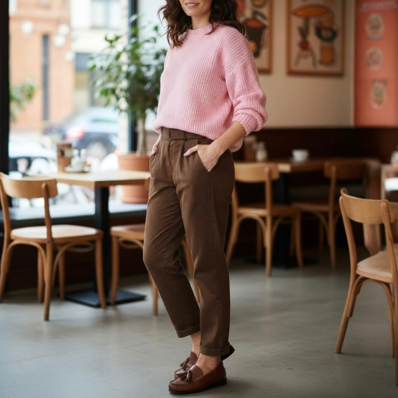 KONTATTO PANTALONE CHINO CHIOCCOLATE