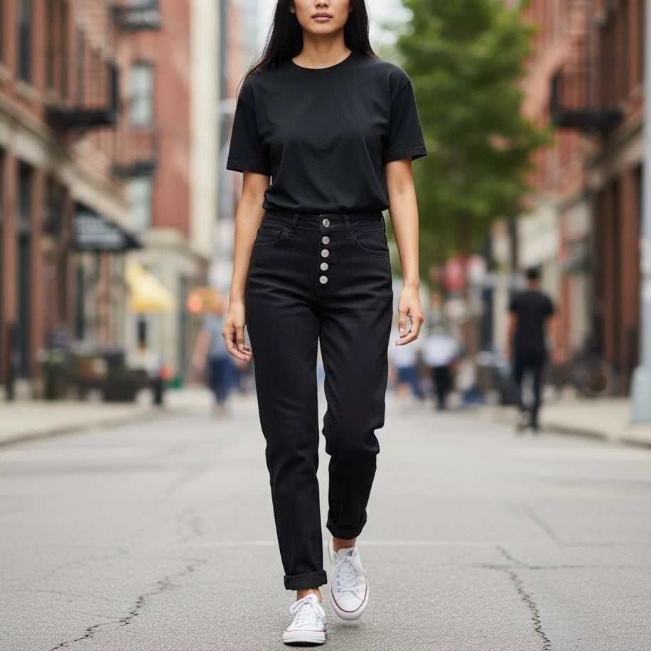 JETAIME JEANS BOTTON NERO