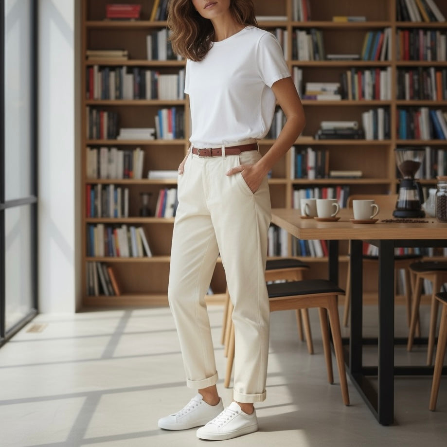 KONTATTO PANTALONE CHINO BURRO